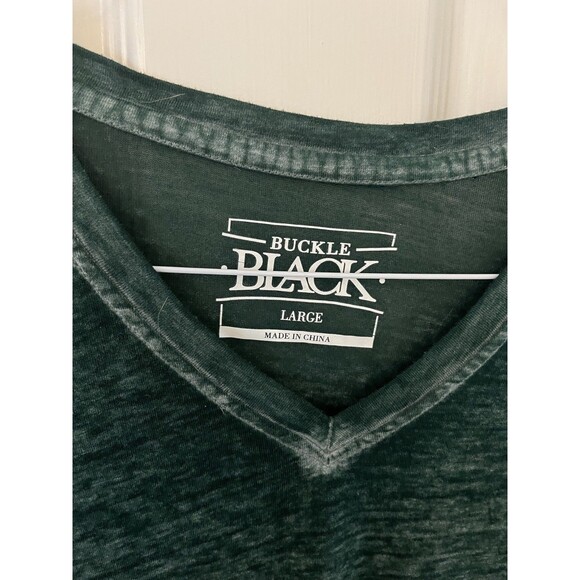 Buckle Black Men Large Green Burnout T-Shirt Thin Super Soft EUC! - Picture 4 of 5